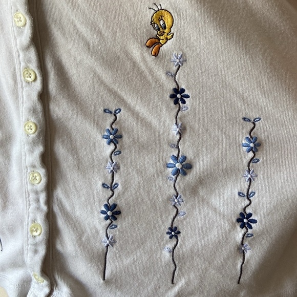 Warner Bros Studio Store vintage button up cardigan medium tweety bird Y2K - Picture 5 of 11